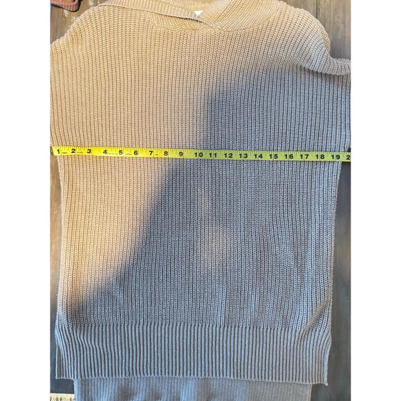 Cynthia Rowley WOmens Tan Hooded Pullover Sweater Preppy Normcore SIZE M - Picture 7 of 7